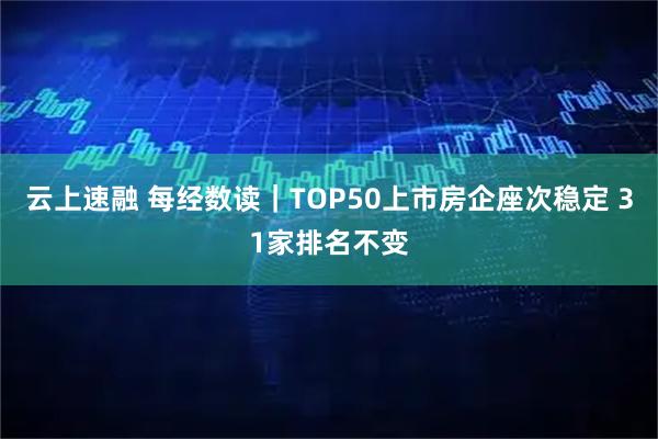 云上速融 每经数读｜TOP50上市房企座次稳定 31家排名不变